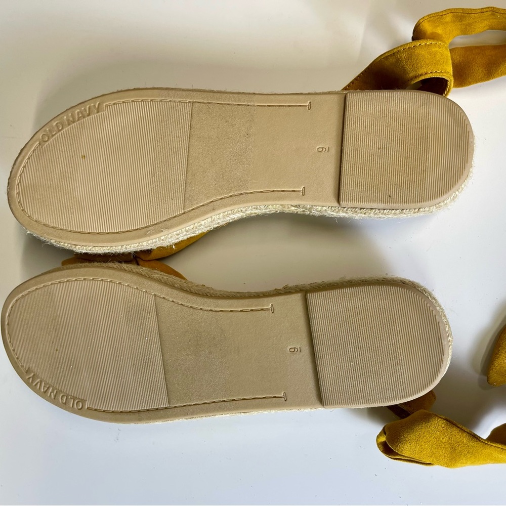 Marigold Yellow Knot Espadrille Lace Up Platform Sandals 9 Boho NWT - Picture 4 of 4